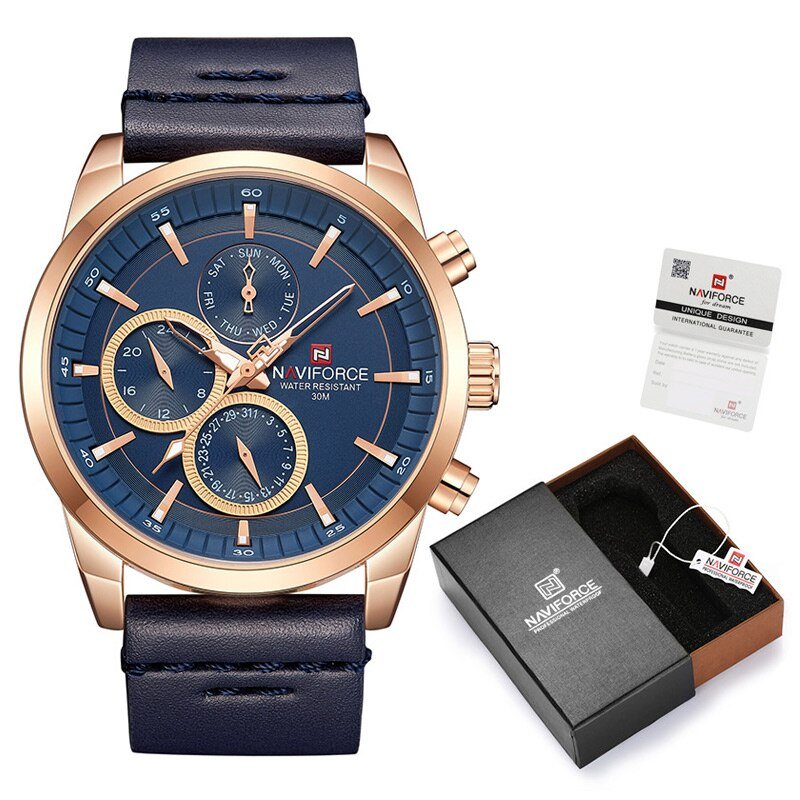 RGBE-Box-B_Watch  Luxury Men Waterproof Quartz Watches With  Set For Sale Leather Calendar Analog Me