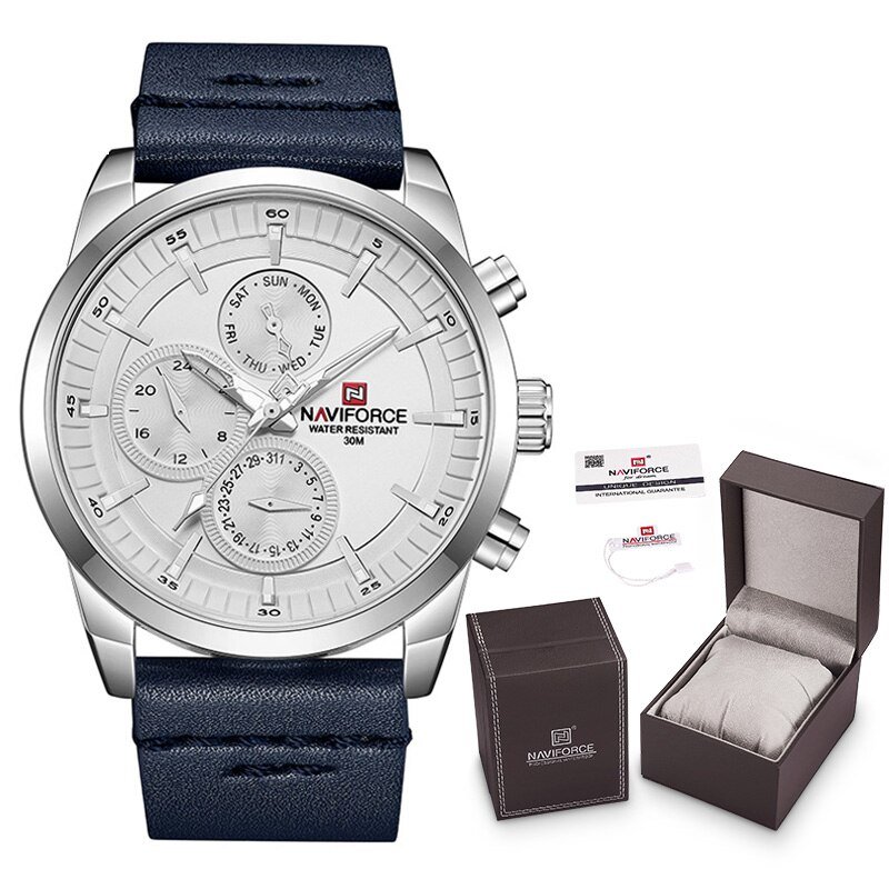 SW-Box-A_Watch  Luxury Men Waterproof Quartz Watches With  Set For Sale Leather Calendar Analog Men 