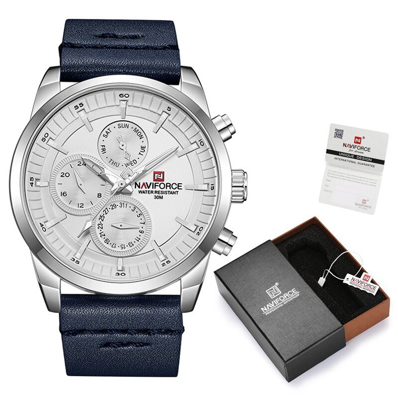 SW-Box-B_Watch  Luxury Men Waterproof Quartz Watches With  Set For Sale Leather Calendar Analog Men 