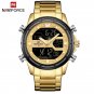 GG_Watches for Men   Digital Chronograph Sport Quartz Wristwatch Waterproof Military Steel Band Lumi