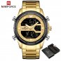 GG BOX_Watches for Men   Digital Chronograph Sport Quartz Wristwatch Waterproof Military Steel Band 