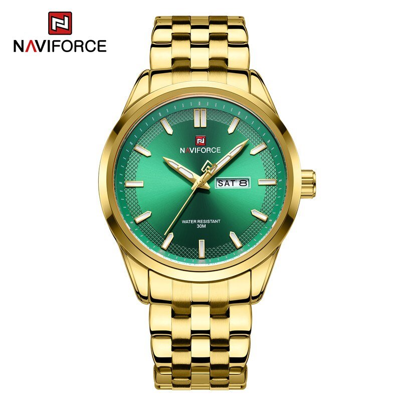 GGN_Top Luxury Men Quartz Watch Sports Waterproof Luminous Wristwatch Stainless Steel Date Week Male