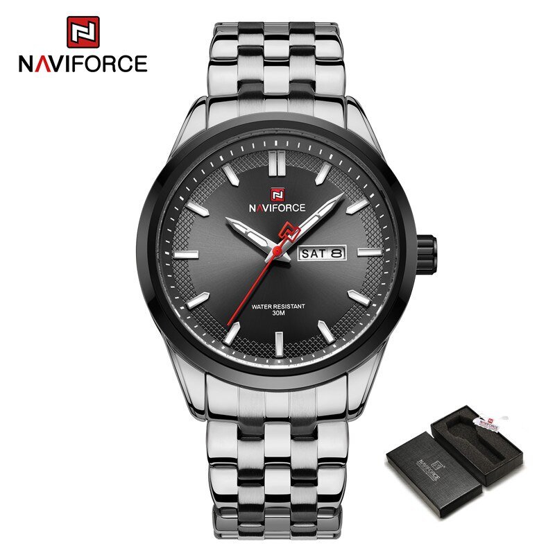 SB-BOX_Top Luxury Men Quartz Watch Sports Waterproof Luminous Wristwatch Stainless Steel Date Week M