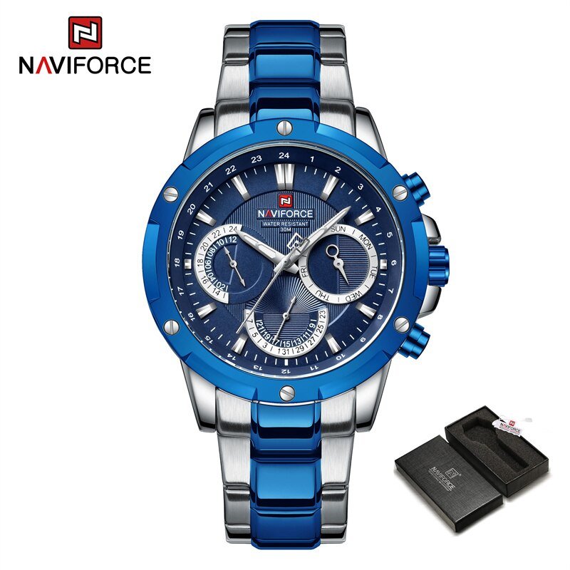 SBE BOX_Luxury  Watches For Men Waterproof Stainless Male Watch Multi-function Calendar Clock    202