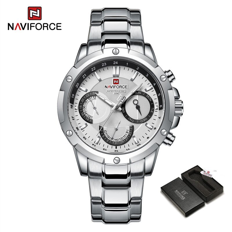 SW BOX_Luxury  Watches For Men Waterproof Stainless Male Watch Multi-function Calendar Clock    2023