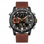Black Orange_Men Watch Top   Sports Wristwatch LED Analog Digital Quartz Male Clock Waterproof