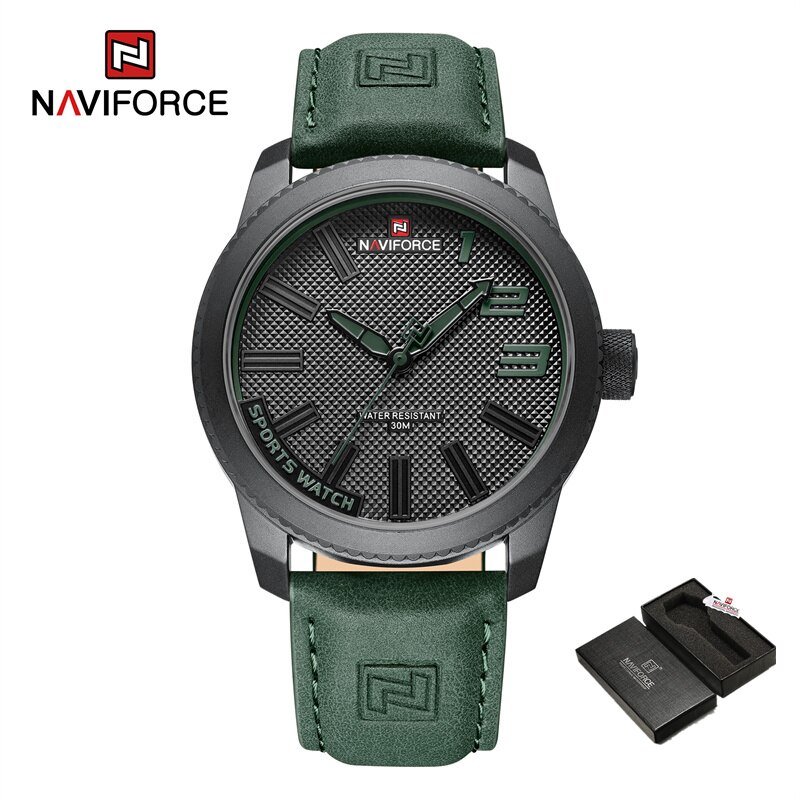 BGNGN-BOX_100%   Watch For Men 2022  Quartz Sport Waterproof Clock Luxury High Quality Male Leather 