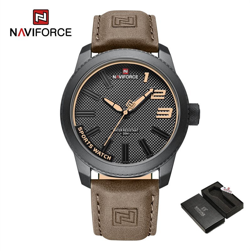 BYBN-BOX_100%   Watch For Men 2022  Quartz Sport Waterproof Clock Luxury High Quality Male Leather W