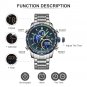 RGB BOX_Men Watch Sport Watch For Men Chronograph Quartz Wristwatch Military Waterproof Steel Band