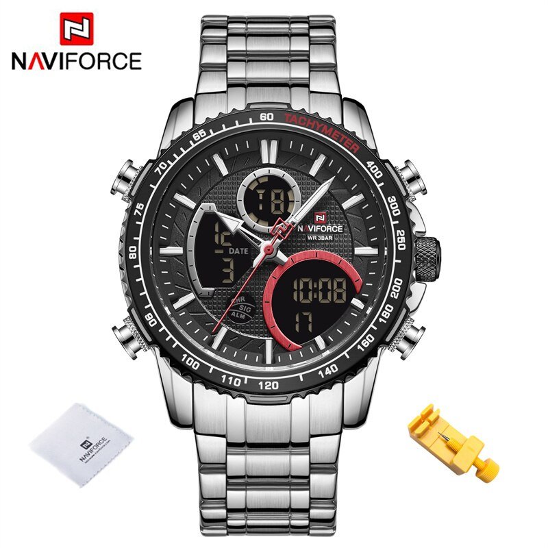 SB_Men Watch   Sport Watch For Men Chronograph Quartz Wristwatch Military Waterproof Steel Band Cloc