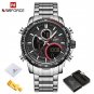 SB BOX_Men Watch   Sport Watch For Men Chronograph Quartz Wristwatch Military Waterproof Steel Band 
