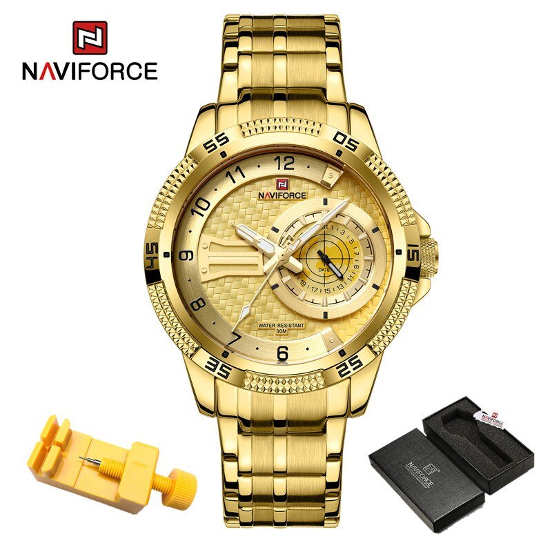 GG-BOX_Luxury Man Watch Waterproof High Quality Men's Quartz Wristwatch Stainless Steel Casual Lumin