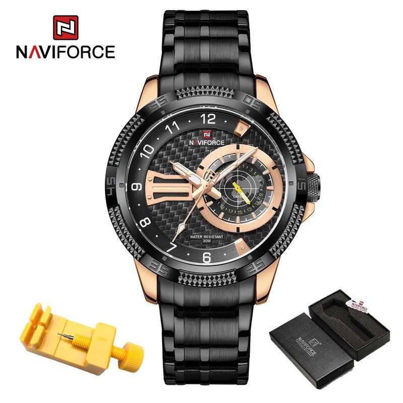 RGB-BOX_Luxury Man Watch Waterproof High Quality Men's Quartz Wristwatch Stainless Steel Casual Lumi