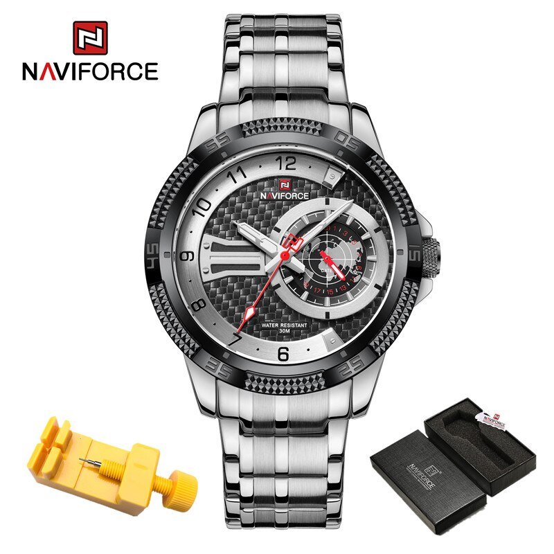 SB-BOX_Luxury Man Watch Waterproof High Quality Men's Quartz Wristwatch Stainless Steel Casual Lumin