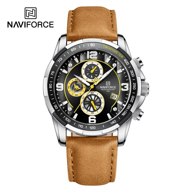 SBBN_Trend Cool Watch for Men Waterproof Leather Quartz Male Watches Luxury Wristwatches Luminous Ma
