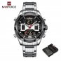 SB-BOX_2023  Mens Watches Stainless Steel Luxury Sports Male Quartz Wristwatches Digital Analog Cloc