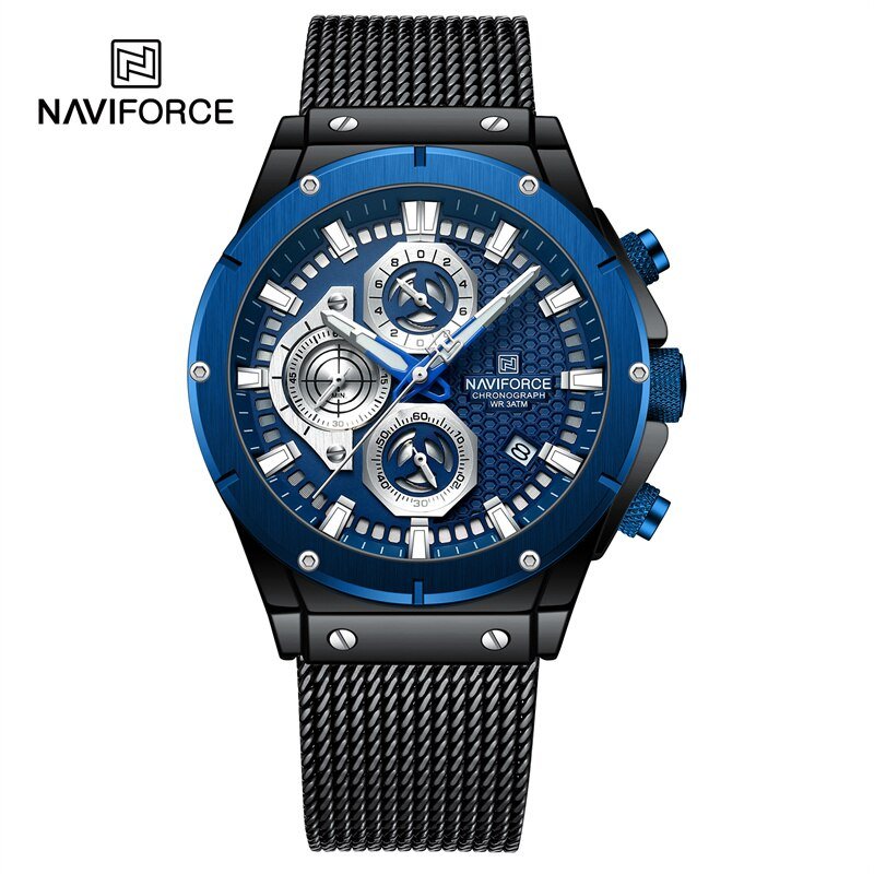 BBE_Men's Quartz Rose Gold Watches Stainless Steel Sports Chronograph Waterproof Casual Clocks