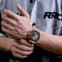 GBE_Men's Quartz Rose Gold Watches Stainless Steel Sports Chronograph Waterproof Casual Clocks