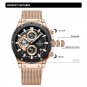 SB-BOX-T_Men's Quartz Rose Gold Watches Stainless Steel Sports Chronograph Waterproof Casual Clocks