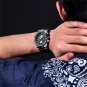 GBB_Men's Quartz Calendar Watch Military Leather Sport Male Wristwatch Chronograph Luminous Men Watc