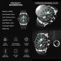 RGBEO_Men's Quartz Calendar Watch Military Leather Sport Male Wristwatch Chronograph Luminous Men Wa