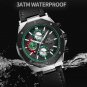 SWBE_Men's Quartz Calendar Watch Military Leather Sport Male Wristwatch Chronograph Luminous Men Wat