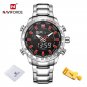 SBR_Mens Sport Watch Gold Quartz Led Clock Men Waterproof Wrist Watch Male Military Watches