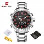 SBR-BOX_Mens Sport Watch Gold Quartz Led Clock Men Waterproof Wrist Watch Male Military Watches