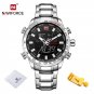 SBW_Mens Sport Watch Gold Quartz Led Clock Men Waterproof Wrist Watch Male Military Watches