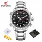 SBW-BOX_Mens Sport Watch Gold Quartz Led Clock Men Waterproof Wrist Watch Male Military Watches