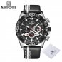 SB_Casual Genuine Leather Male Watches Waterproof Chronograph Wristwatch Quartz Date Display Clock