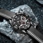 SBE_Casual Genuine Leather Male Watches Waterproof Chronograph Wristwatch Quartz Date Display Clock