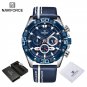 SBE-BOX_Casual Genuine Leather Male Watches Waterproof Chronograph Wristwatch Quartz Date Display Cl