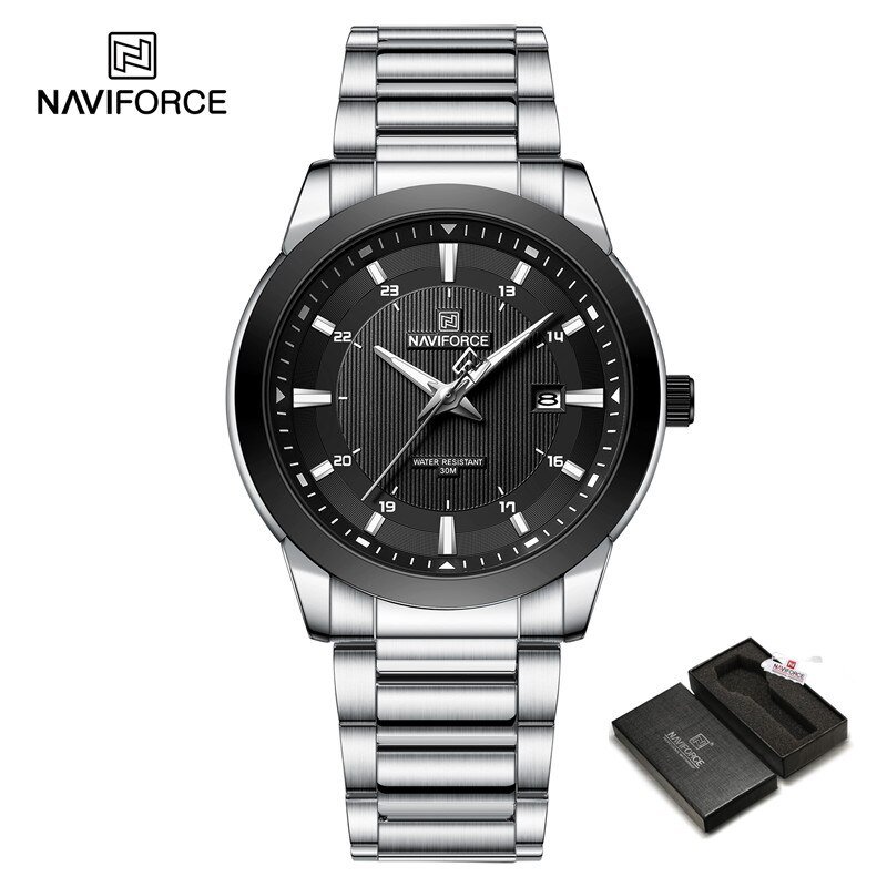 SBB-BOX_Brand  Casual Men Watch Stainless Steel Water Resistant Calendar Quartz Wristwatches    2023