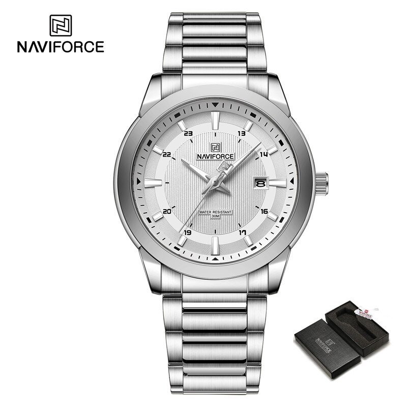 SSW-BOX_Brand  Casual Men Watch Stainless Steel Water Resistant Calendar Quartz Wristwatches    2023