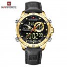 GBB_Watches For Men Casual Sports Chronograph Alarm Quartz Wrist Watch Leather Waterproof Clock 9208