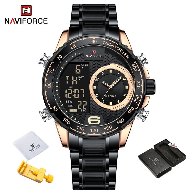 RGB BOX_2022 Men's LCD Display Wristwatches Luxury Watch for Men Luminous Waterproof   Japan Movemen