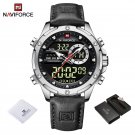 SBB BOX_NAVIFORC Casual Sport Chronograph Men's Watch Genuine Leather Band Wristwatch Quartz Clock L