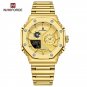 GG_Casual Men's Watch Stainless Steel Waterproof Quartz Wristwatches Male Sport Digital Alarm Lumino
