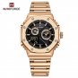 RGB_Casual Men's Watch Stainless Steel Waterproof Quartz Wristwatches Male Sport Digital Alarm Lumin