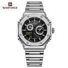 SB_Casual Men's Watch Stainless Steel Waterproof Quartz Wristwatches Male Sport Digital Alarm Lumino