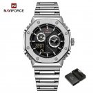SB-BOX_Casual Men's Watch Stainless Steel Waterproof Quartz Wristwatches Male Sport Digital Alarm Lu