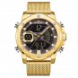 GGG_Watches   Luxury Quartz Mens Watch Waterproof Big Sport Wristwatches Stainless Steel Date