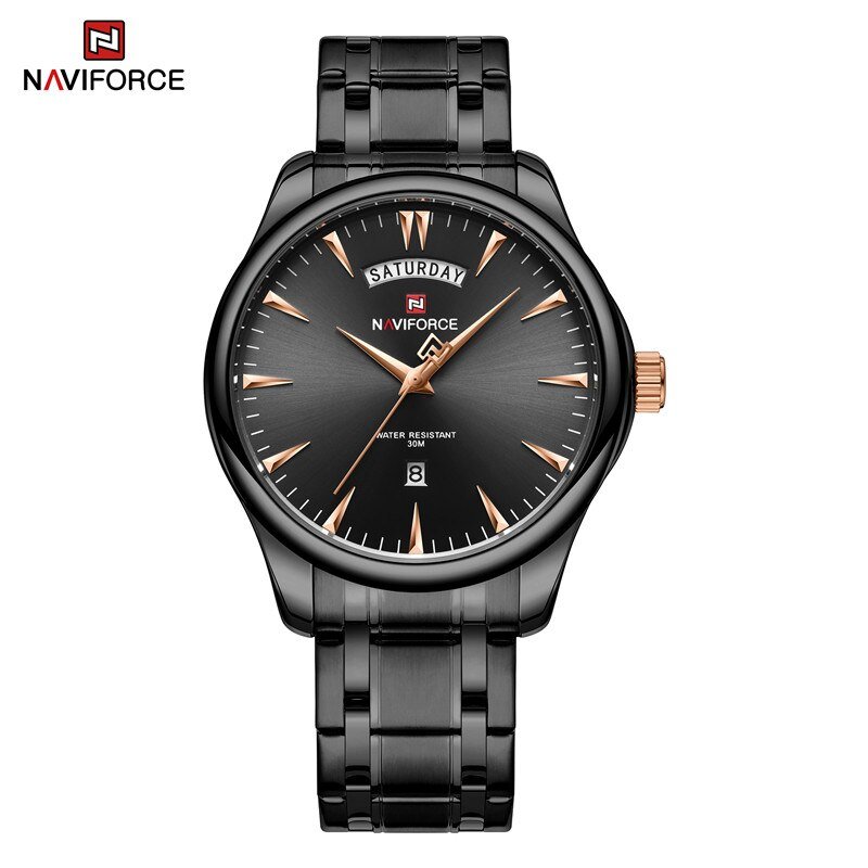 BB_Watches for Men Stainless Steel Strap Waterproof Male Quartz Wristwatches Luminous Clock