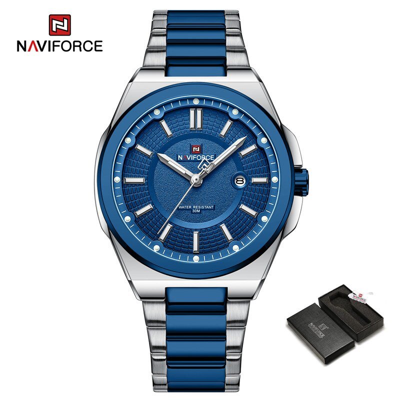 SBE-BOX_Watch for Men Stainless Steel Waterproof Military Male Wristwatch Quartz Date Clock Luminous