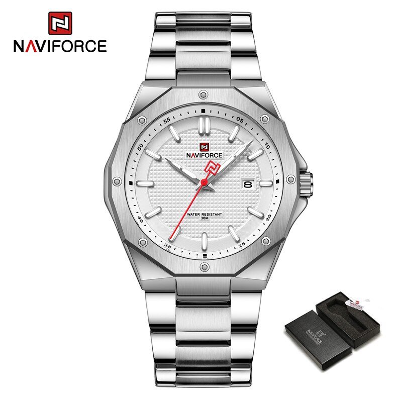 SW-BOX_Top    Men's Watch Stainless Steel Strap 3ATM Waterproof Sport Male Quartz Wristwatch    2023