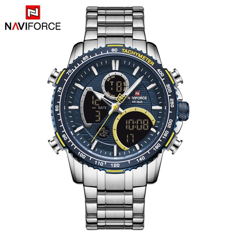 SBE_NAVIFROCE Classic Man Watches Luminous Digital Sport Waterproof Wristwatches Calendar Quartz Clo