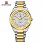 GW_2023   Watch For Men Stainless Steel Band Quartz Wristwatches Male Clock with Luminous Pointers