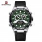 SGNB_NAVIFROCE Men Watch Military Sport Leather Strap Waterproof Male Quartz Wristwatches LCD Displa