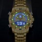 Rose Gold Blue_Watches Men Top   Sport Quartz Mens Watch Stainless Steel Chronograph Male Clock